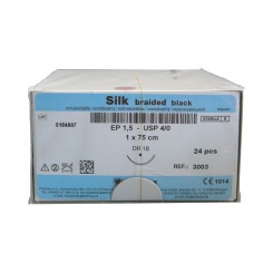 Silk br.black 1,5EP - 4/0, DS15, 1x45cm, 24ks