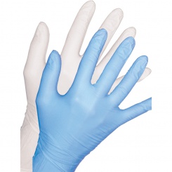 SIMPLEE Rukavice Nitril (bílé/modré)